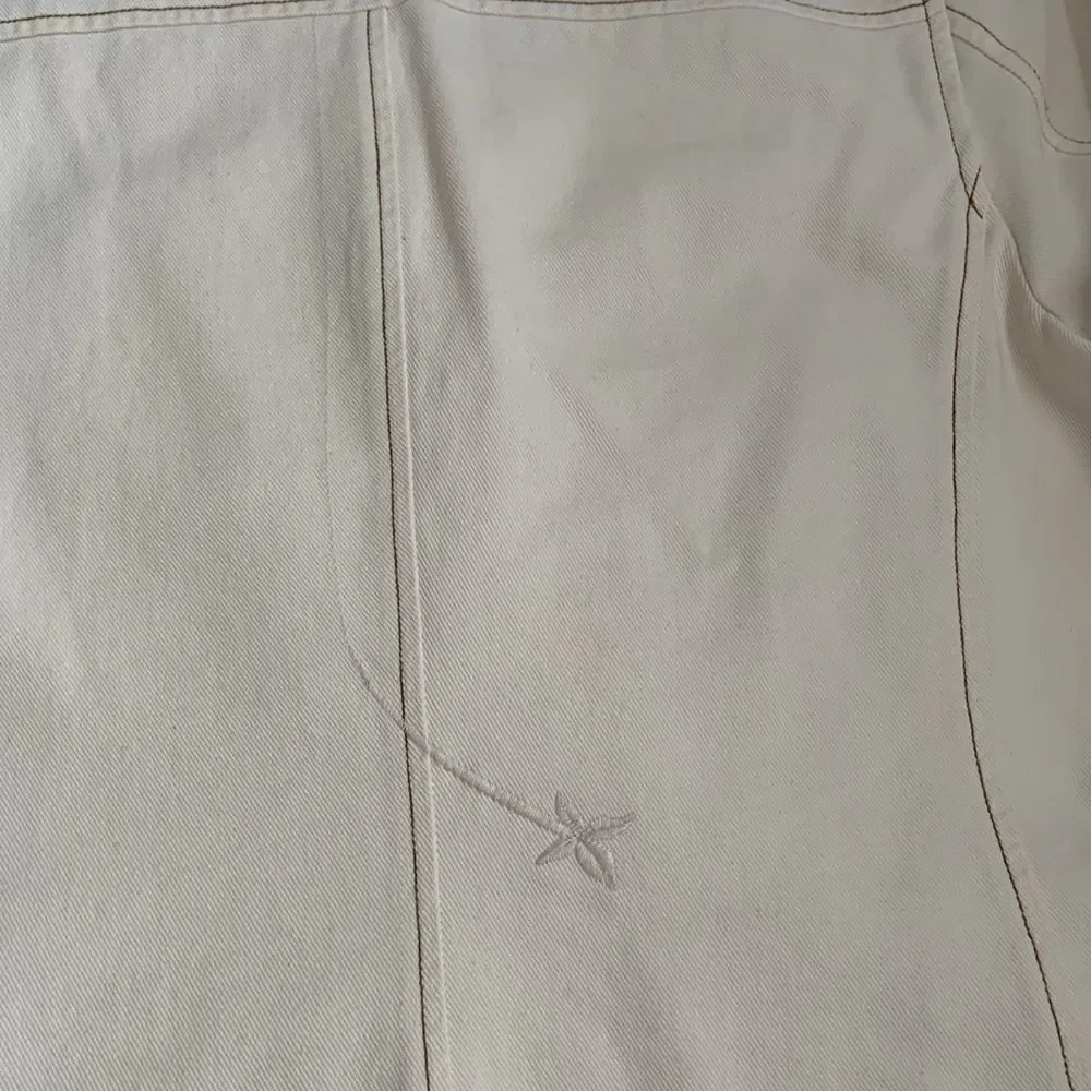 Sigrid Olsen Cotton Cream Two-Piece Suit Jacket Pants Embroidered Size L/14 - Picture 8 of 16